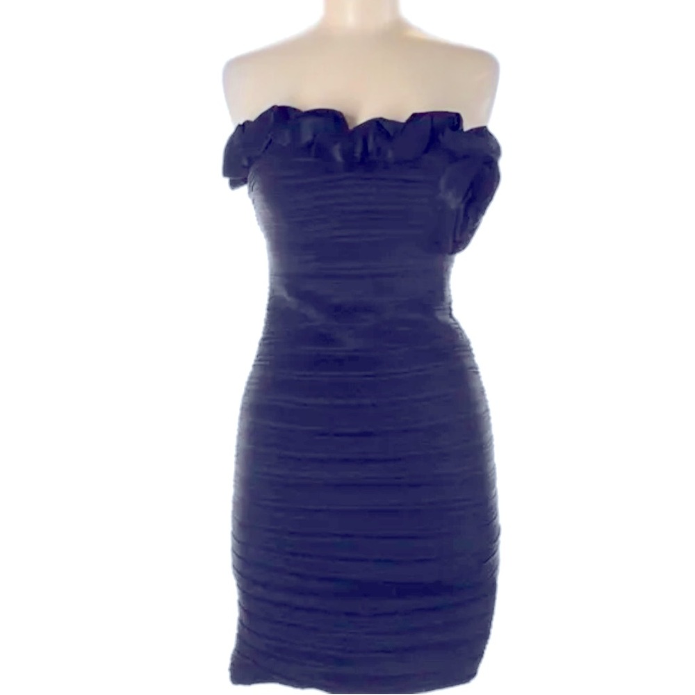 Romeo And Juliet Couture Sleeveless Formal Cocktail Dress Navy Blue Sz M